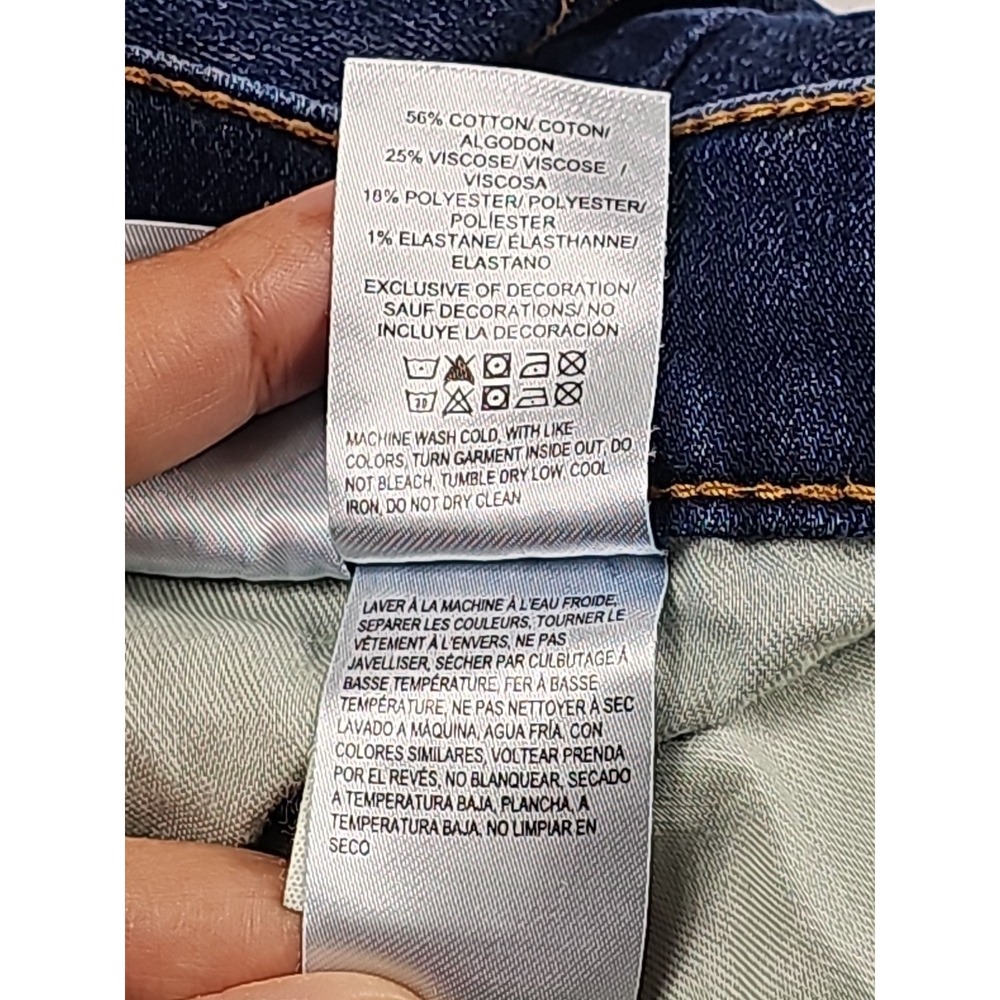 Lucky Brand 411 Athletic Taper Jeans Mens 40x30 Blue Distressed Advanced Stretch - Picture 6 of 16